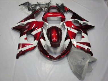 2000-2002 Deep Red and White Suzuki GSXR 1000 Motorcycle Fairings Australia