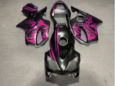 2001-2003 Matte Black & Pink Skull Honda CBR600 F4i Motorcycle Fairings Australia