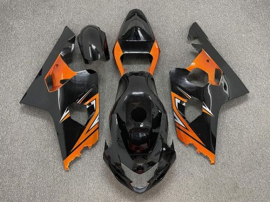 2004-2005 Gloss Black and Orange Suzuki GSXR 600-750 Motorcycle Fairings Australia