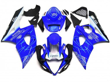 2005-2006 Blue and White Corona Style Suzuki GSXR 1000 Motorcycle Fairings Australia