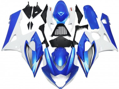 2005-2006 Gloss Blue and White with red and Silver Suzuki GSXR 1000 Motorcycle Fairings Australia