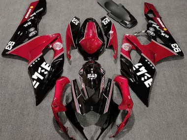 2005-2006 Gloss Red and Black Custom Suzuki GSXR 1000 Motorcycle Fairings Australia