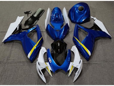 2006-2007 Gloss Blue White and Yellow Suzuki GSXR 600-750 Motorcycle Fairings Australia