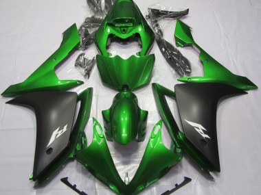 2007-2008 Gloss Green and Black Yamaha R1 Motorcycle Fairings Australia