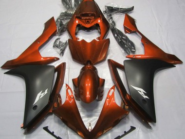 2007-2008 Gloss Orange and Black Yamaha R1 Motorcycle Fairings Australia