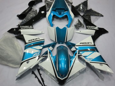 2007-2008 Gloss White and Light Blue Yamaha R1 Motorcycle Fairings Australia