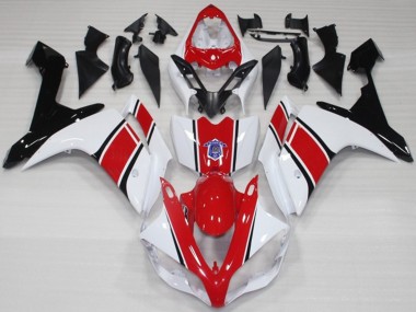 2007-2008 White and Red OEM Style Gloss Yamaha R1 Motorcycle Fairings Australia