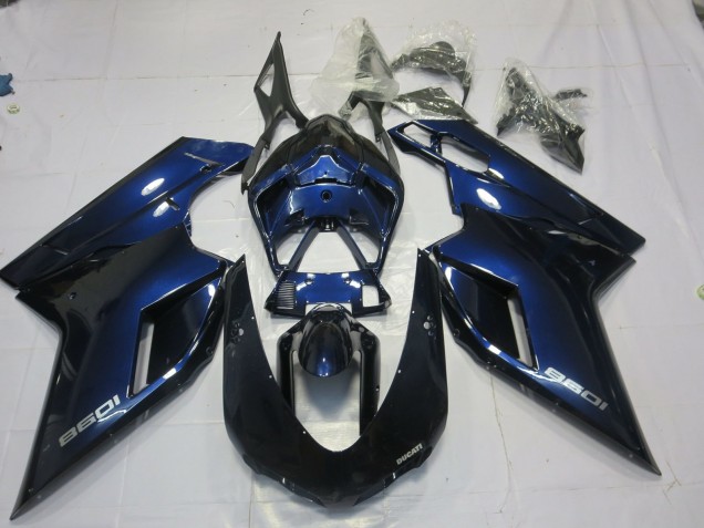 2007-2012 Deep Blue Ducati 848 1098 1198 Motorcycle Fairings Australia