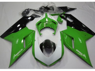 2007-2012 Gloss Green & White Ducati 848 1098 1198 Motorcycle Fairings Australia