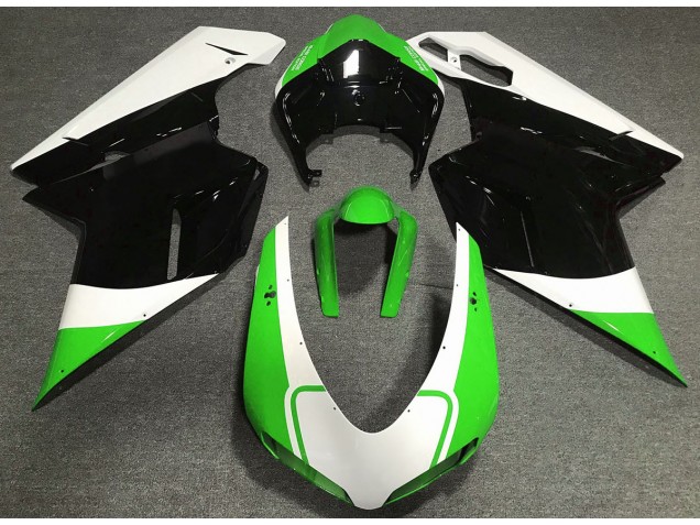 2007-2012 Gloss Green White and Black Ducati 848 1098 1198 Motorcycle Fairings Australia