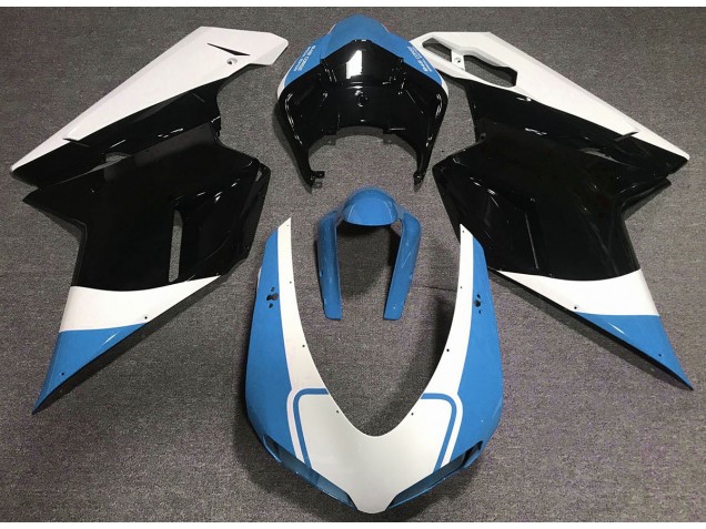 2007-2012 Gloss Light Blue White and Black Ducati 848 1098 1198 Motorcycle Fairings Australia