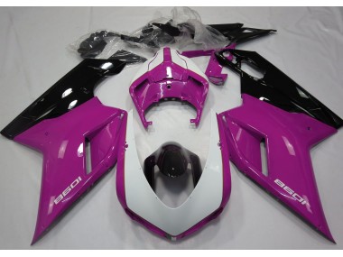 2007-2012 Gloss Pink & White Ducati 848 1098 1198 Motorcycle Fairings Australia