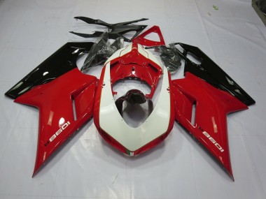 2007-2012 Red and White Ducati 848 1098 1198 Motorcycle Fairings Australia