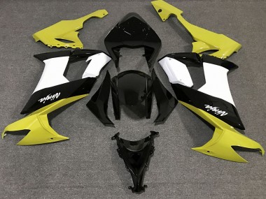 2008-2010 Gloss Yellow Black and White Kawasaki ZX10R Motorcycle Fairings Australia