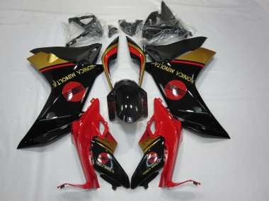 2011-2012 KM Red Black and Gold Honda CBR600F Motorcycle Fairings Australia