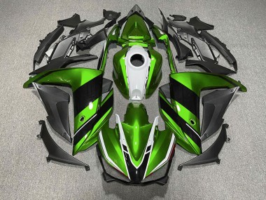 2015-2018 Green Black and White Yamaha R3 Motorcycle Fairings Australia