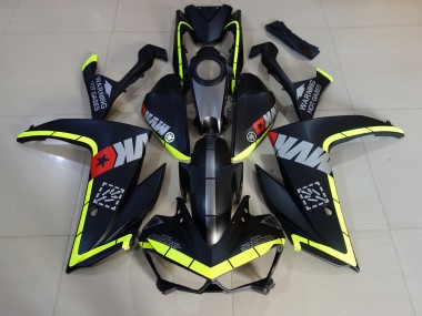 2015-2018 Matte Black and Yellow Yamaha R3 Motorcycle Fairings Australia