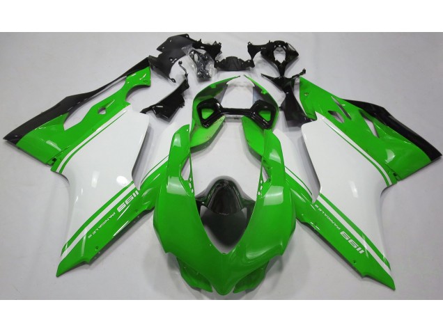 Gloss Green White and Black Ducati 1199 Motorcycle Fairings Australia