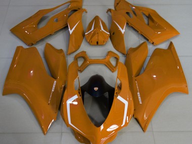 Gloss Orange & White Ducati 1199 Motorcycle Fairings Australia