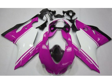 Gloss Pink White and Black Ducati 1199 Motorcycle Fairings Australia